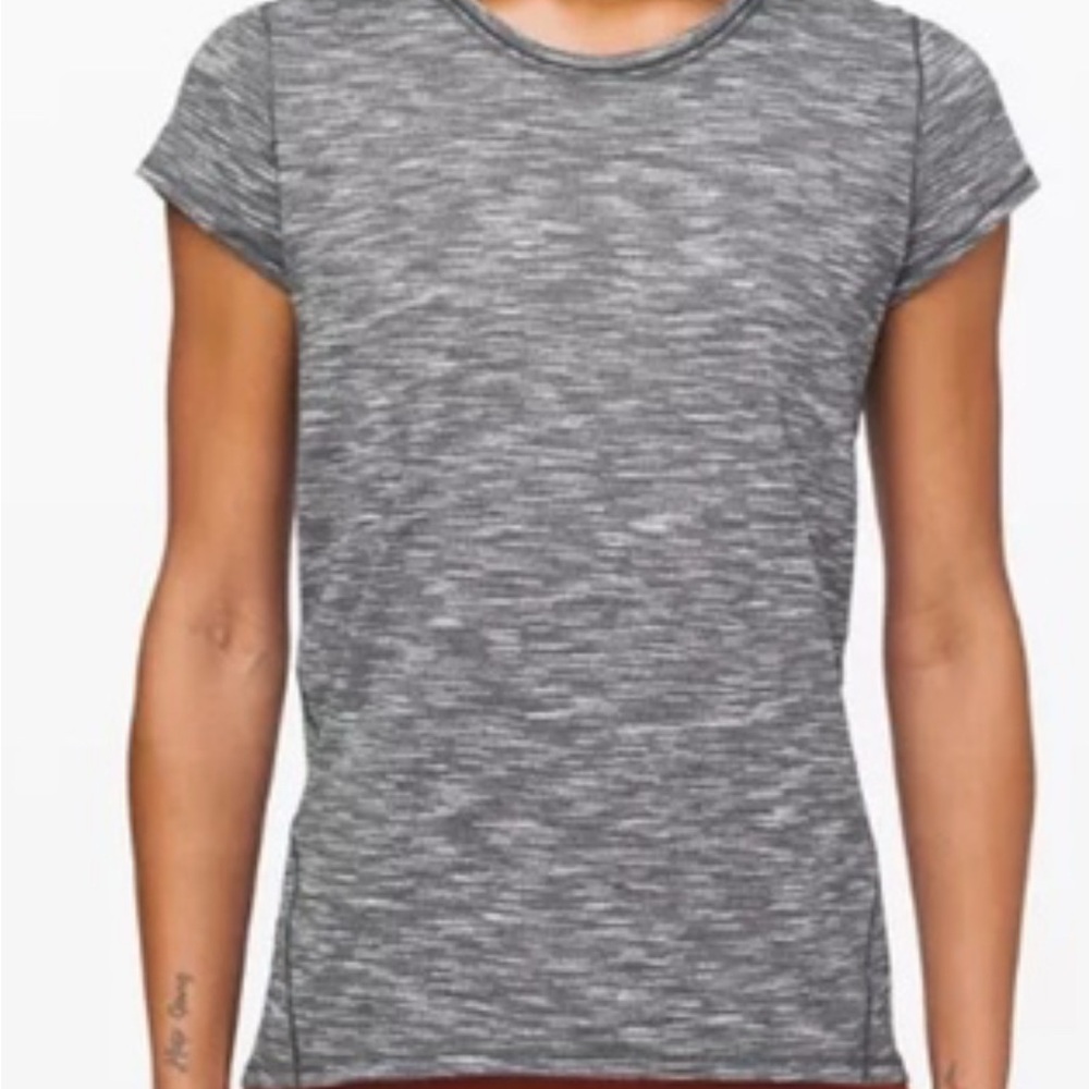 LULULEMON ATHLETICA, “ANOTHER MILE TEE, “Space Dye Grey”, WM’S, SZ-8